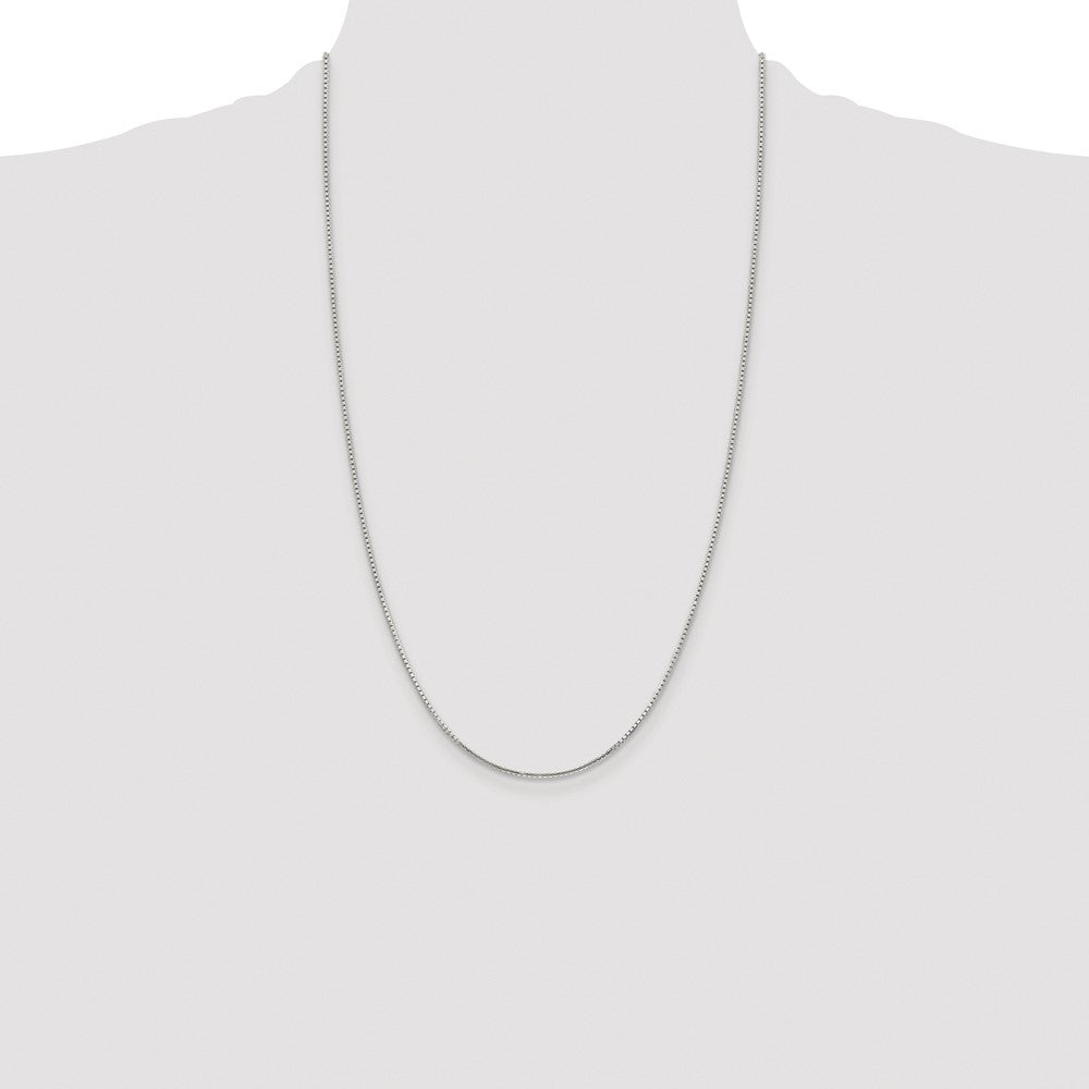 Sterling Silver Rhodium-plated 1.25mm 8 Sided Box Chain