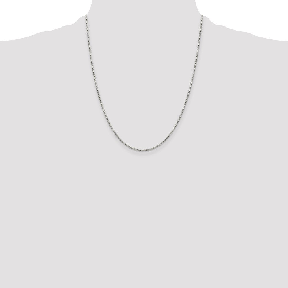 Sterling Silver 1.35mm 8 Sided w/4in ext. Box Chain