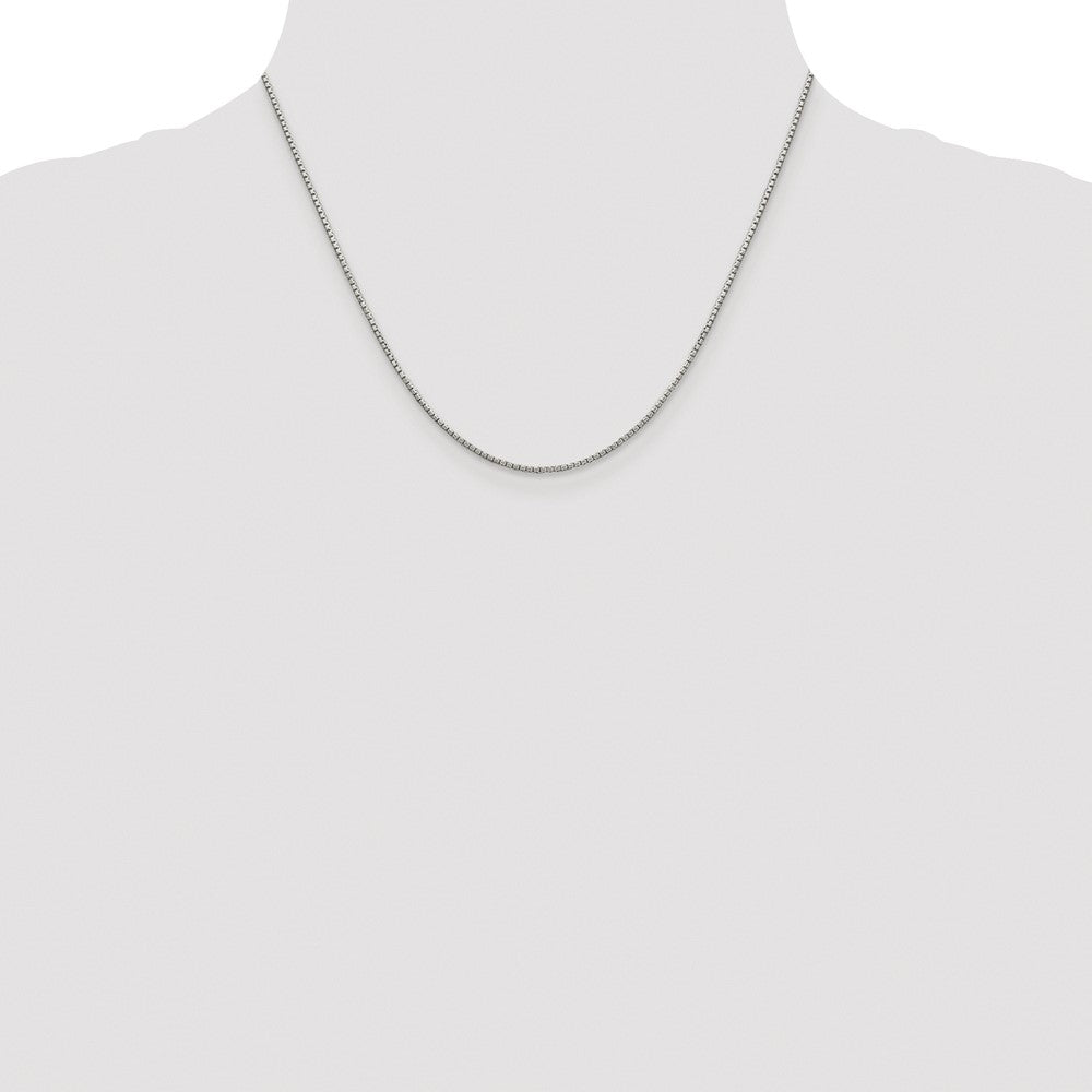 Sterling Silver Rhodium-plated 1.35mm 8 Sided Box Chain