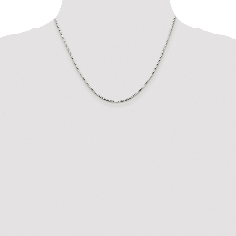 Sterling Silver Rhodium-plated 1.5mm 8 Sided Box Chain