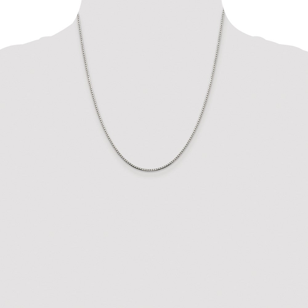 Sterling Silver Rhodium-plated 1.5mm 8 Sided Box Chain