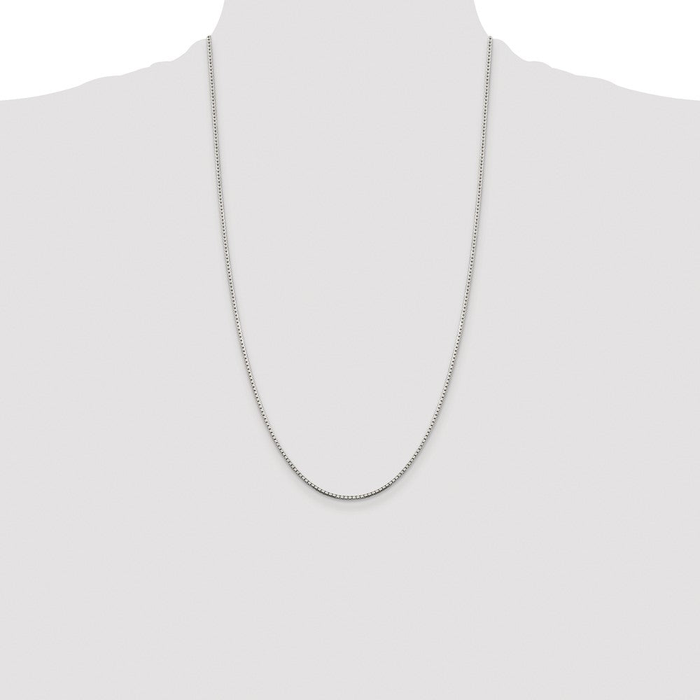 Sterling Silver Rhodium-plated 1.5mm 8 Sided Box Chain