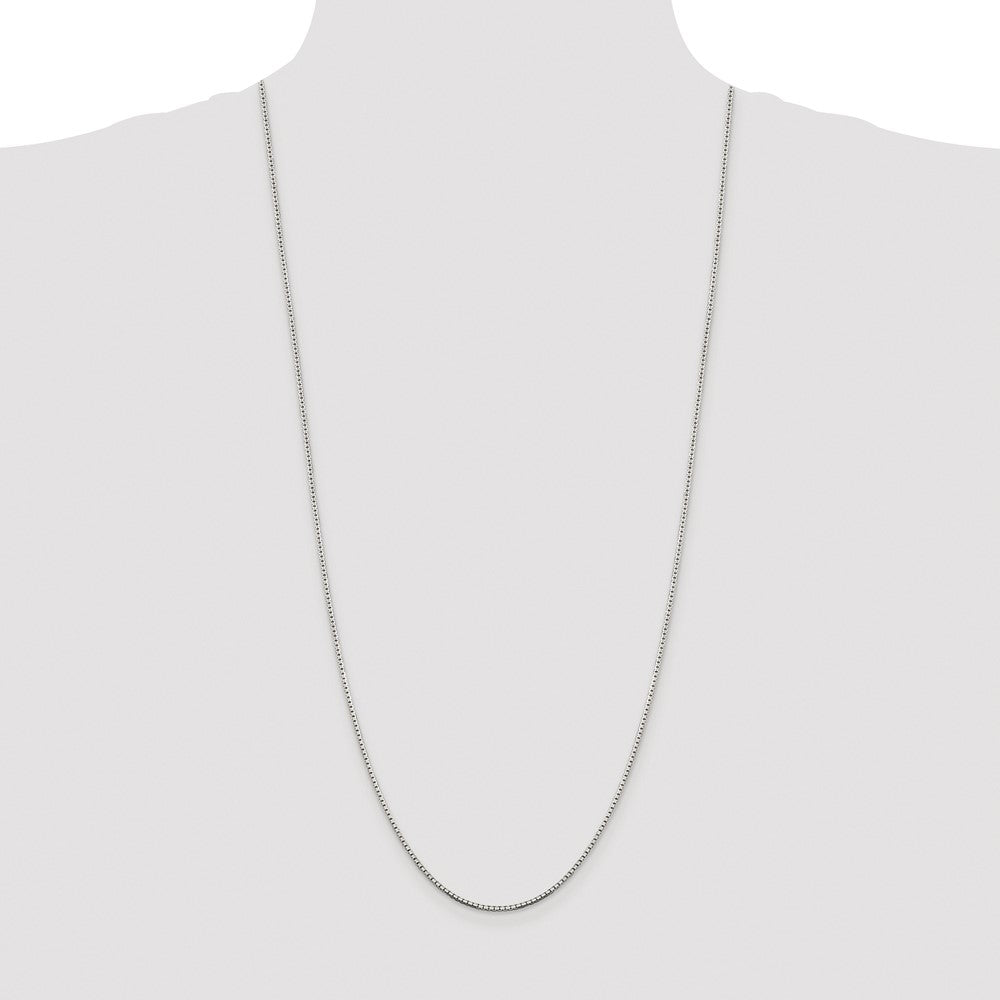 Sterling Silver Rhodium-plated 1.5mm 8 Sided Box Chain