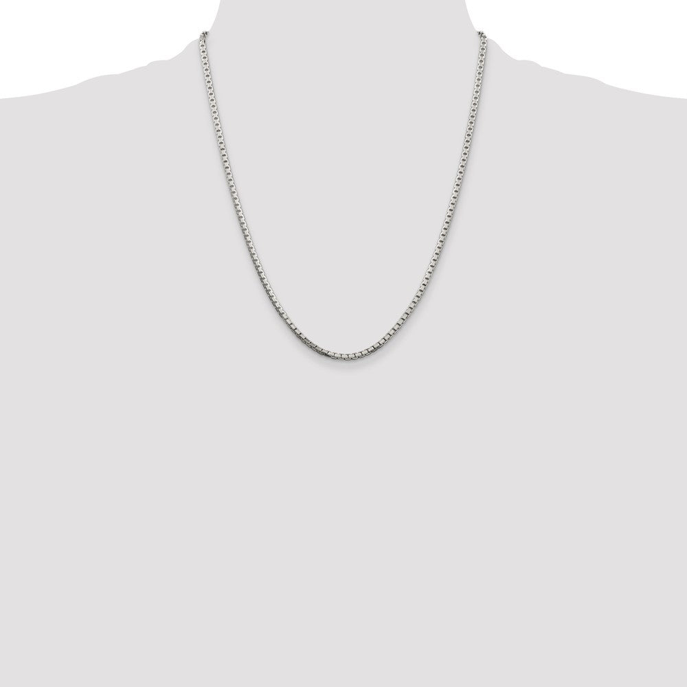 Sterling Silver 2.5mm 8 Sided Box Chain