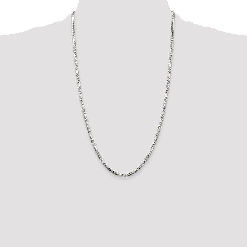 Sterling Silver 2.5mm 8 Sided Box Chain