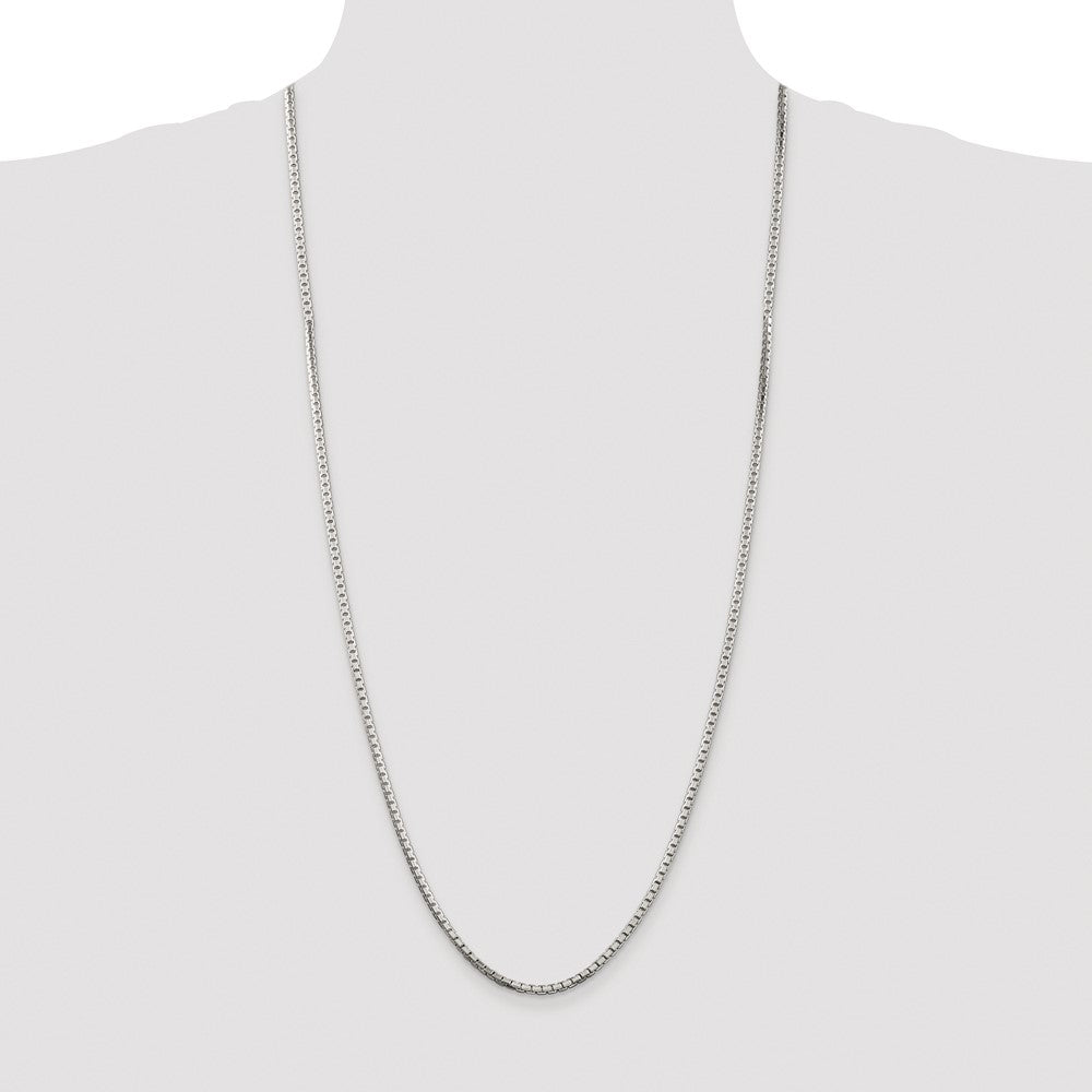 Sterling Silver Rhodium-plated 2.5mm 8 Sided Box Chain