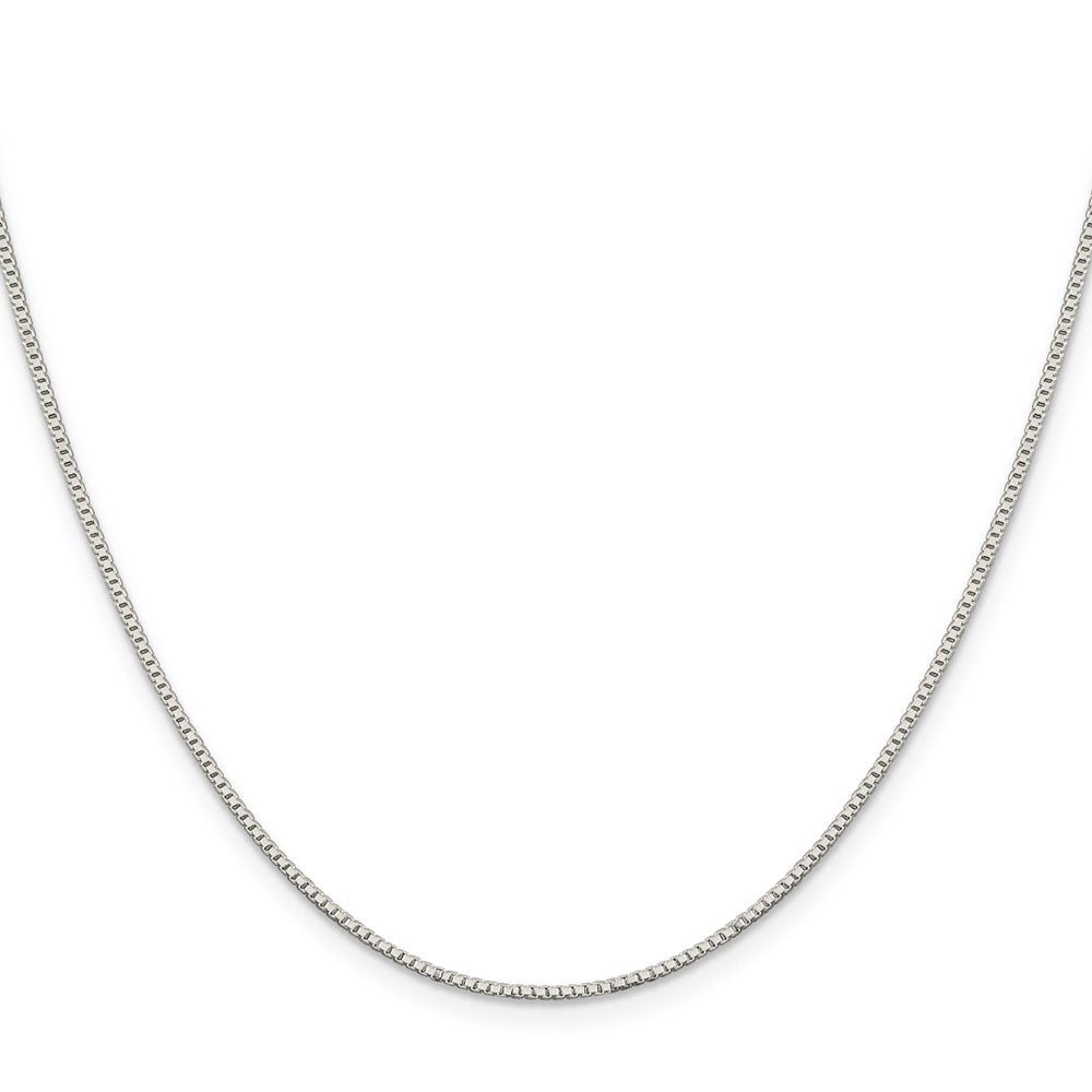 Sterling Silver Rhodium-plated 1.1mm Box Chain w/2in ext.