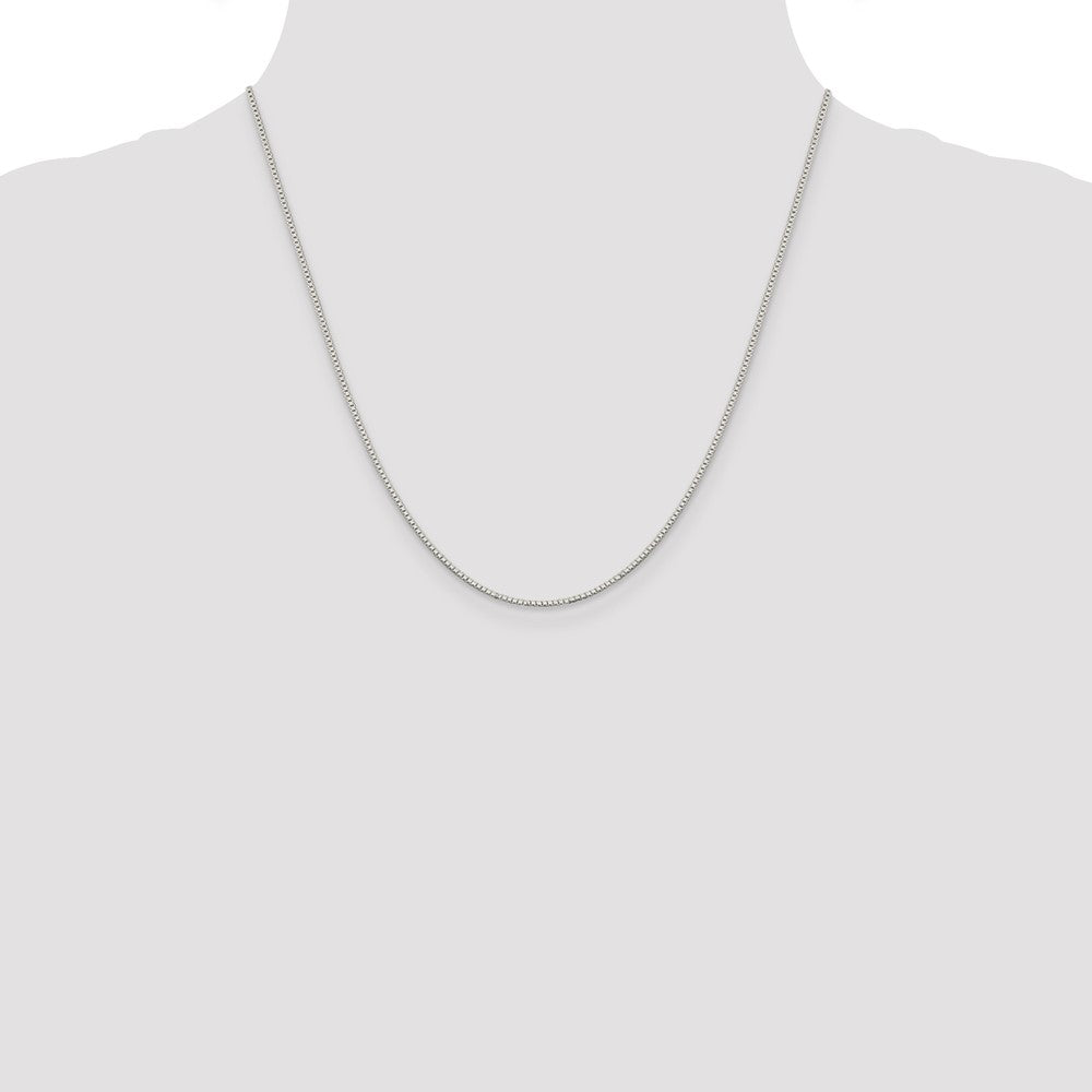Sterling Silver Rhodium-plated 1.1mm Box Chain