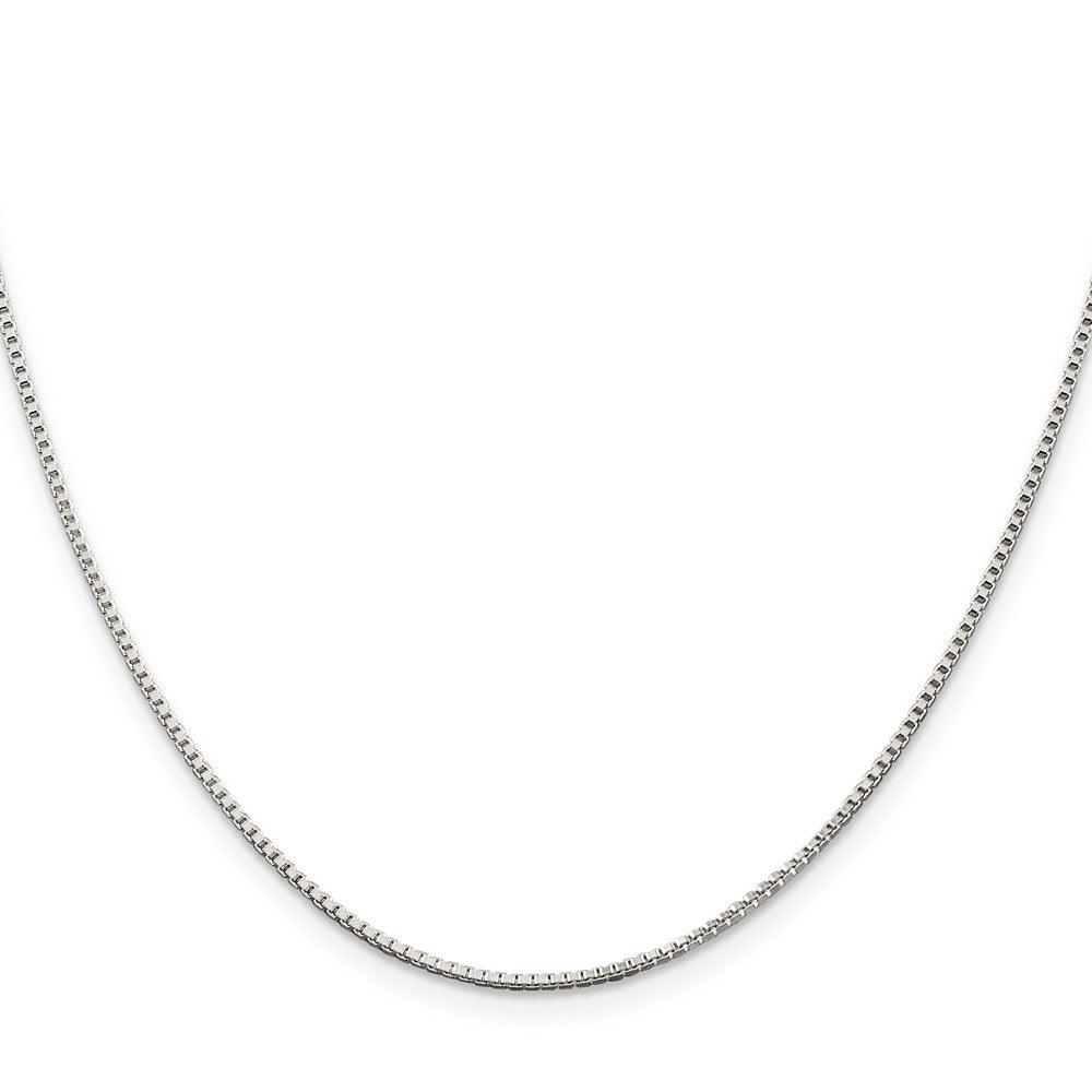 Sterling Silver Rhodium-plated 1.25mm Box Chain w/2in ext.