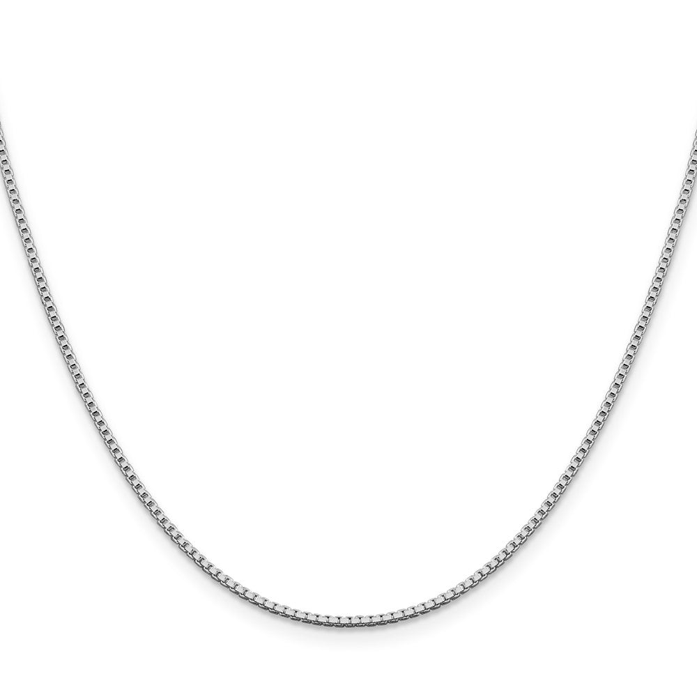 Sterling Silver Rhodium-plated 1.4mm Box Chain w/2in ext.