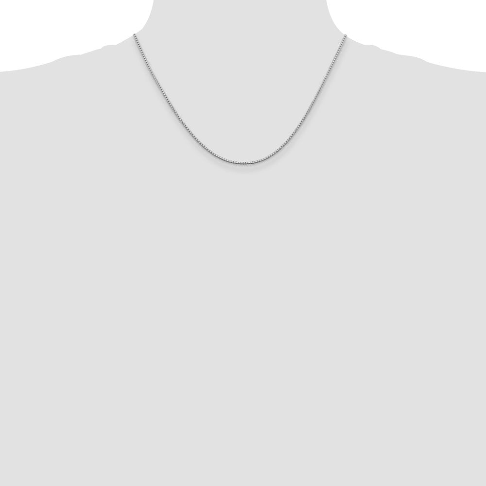 Sterling Silver Rhodium-plated 1.4mm Box Chain w/2in ext.