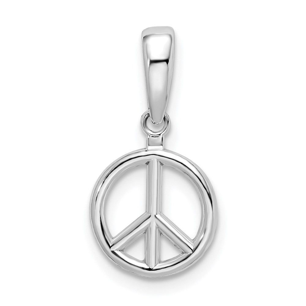 De-Ani Sterling Silver Rhodium-Plated Polished Peace Symbol Pendant