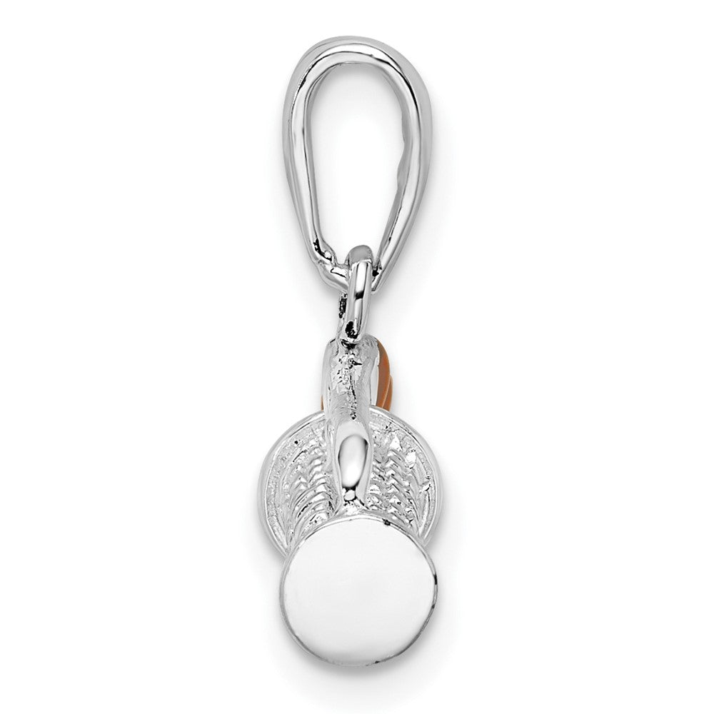 De-Ani Sterling Silver Rhodium-Plated Polished 3D Enameled Golf Bag Pendant