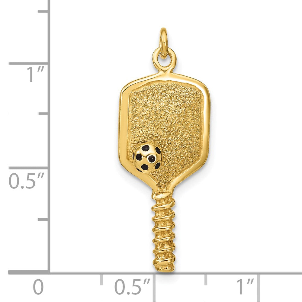 Sterling Silver Gold-tone and Enamel Pickleball Charm
