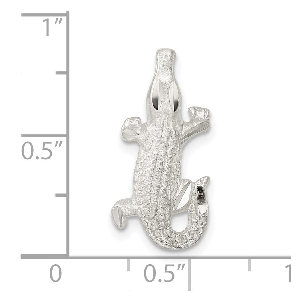 Sterling Silver Satin & Polished D/C Alligator Chain Slide