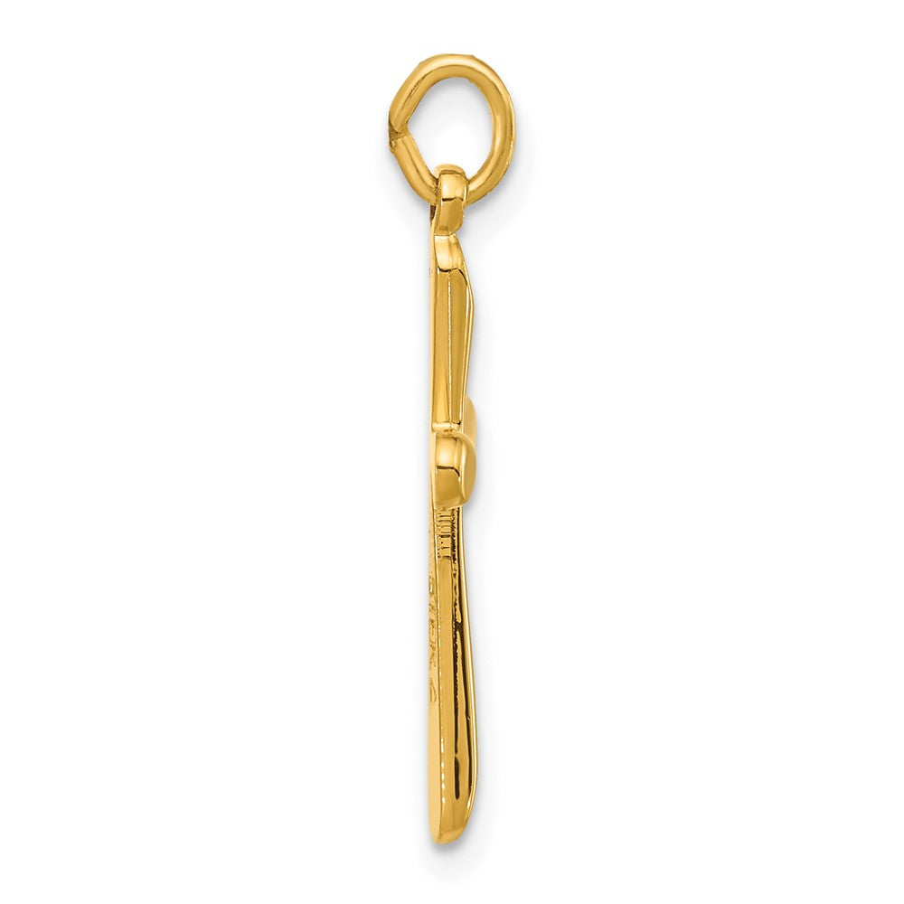 Sterling Silver Gold-plated Polished Round Tapered Ends Cross Pendant