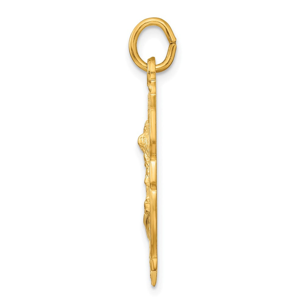 Sterling Silver Gold-tone Polished Solid Saint Michael Medal Pendant