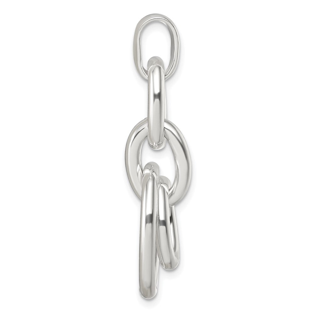 Sterling Silver Moveable Oval Links Pendant