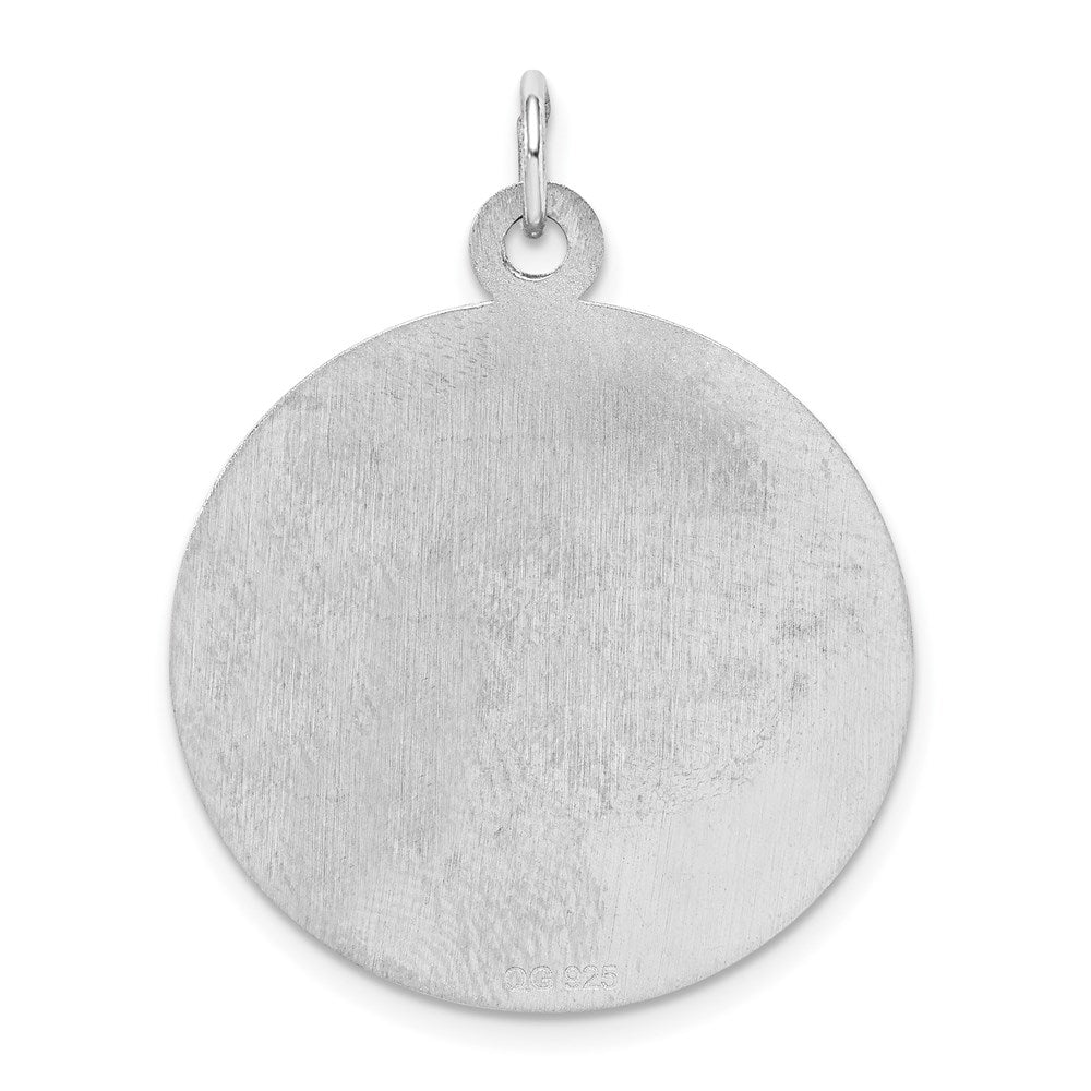 Sterling Silver Rhodium-plated Happy Anniversary Disc Charm