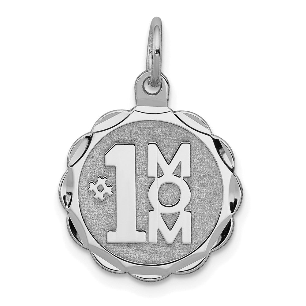 Solid;Die struck;Engravable;Sterling silver;Round;Faceted;Brocaded disc;Flat;Fits up to 3mm