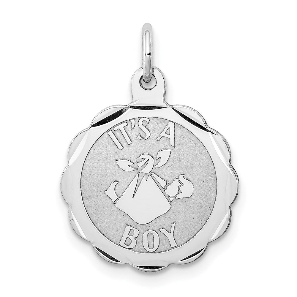 Solid;Polished;Die struck;Engravable;Sterling silver;Brocaded disc