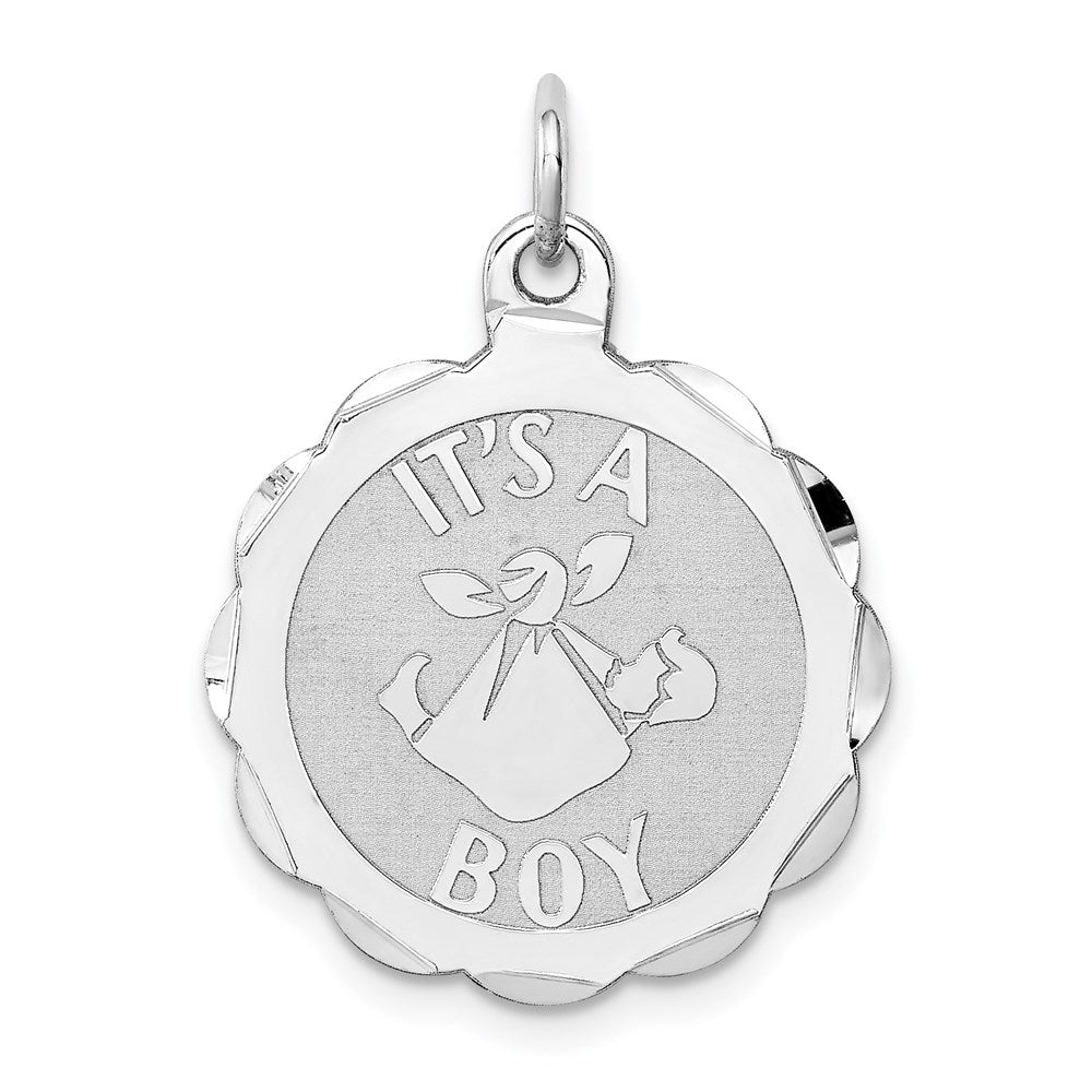 Die struck;Engravable;Sterling silver;Brocaded disc