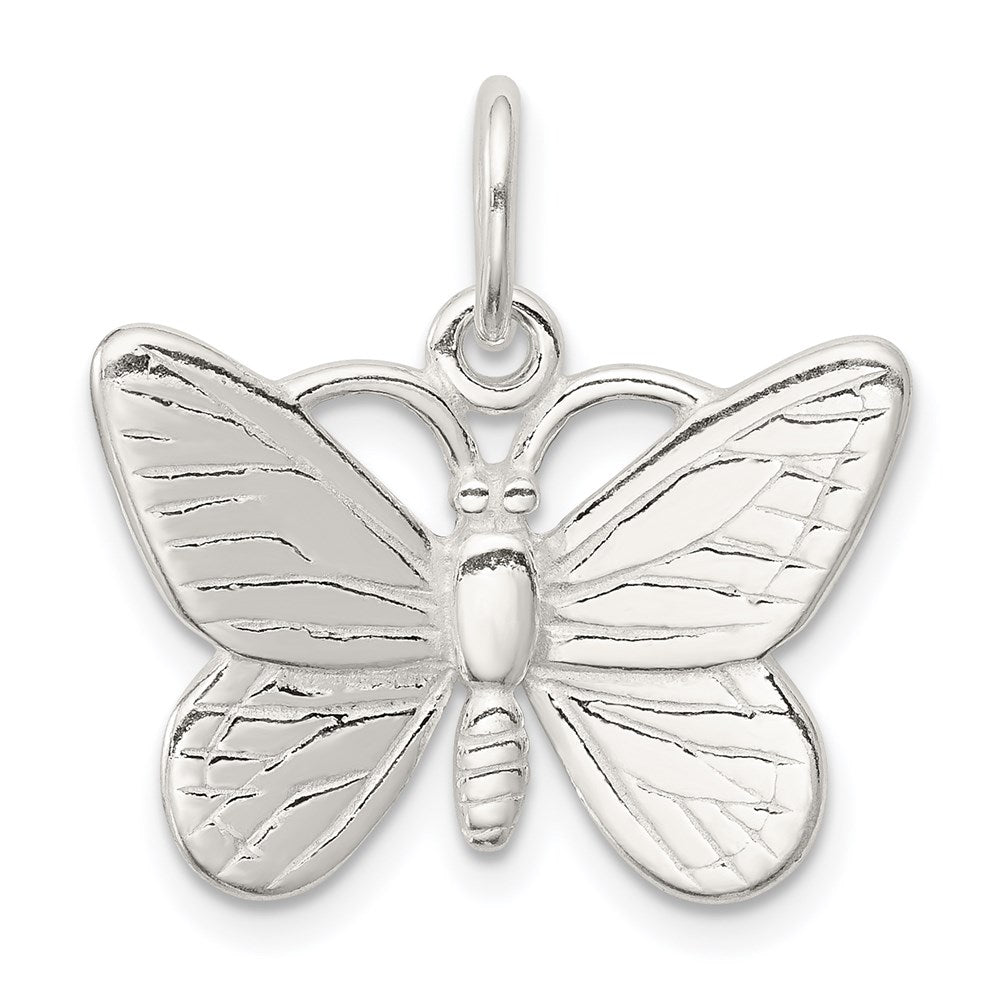 Solid;Casted;Polished;3-D;Sterling silver