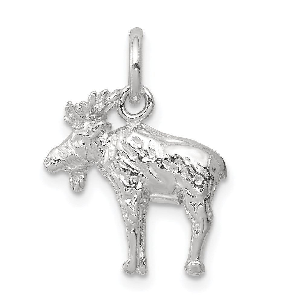 Solid;Casted;Polished;3-D;Sterling silver