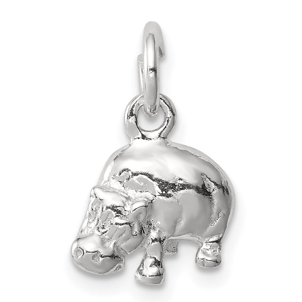Solid;Casted;Polished;3-D;Sterling silver