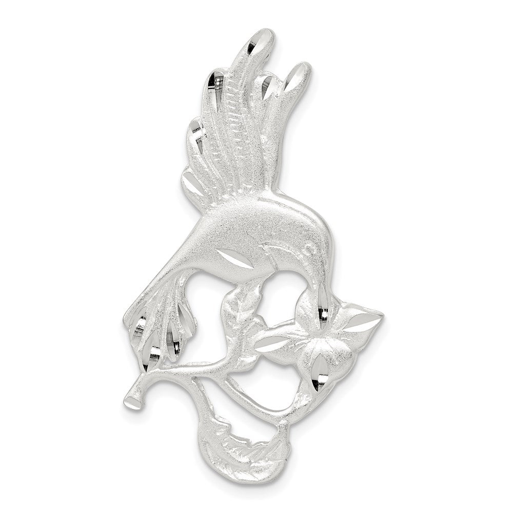 Diamond-cut;Satin;Sterling silver;Fits up to 4mm;Hidden bail