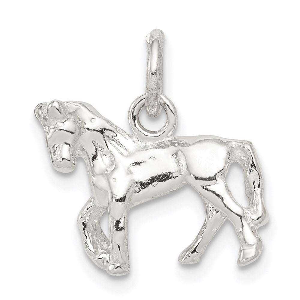 Solid;Casted;Polished;3-D;Sterling silver