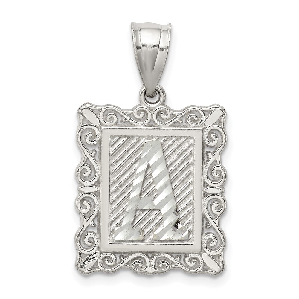 Solid;Casted;Diamond-cut;Polished;Sterling silver;Square;Fits up to 4mm