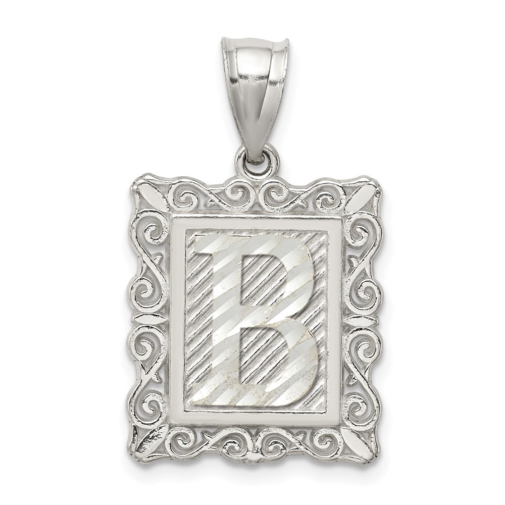 Solid;Casted;Diamond-cut;Polished;Sterling silver;Square;Fits up to 4mm