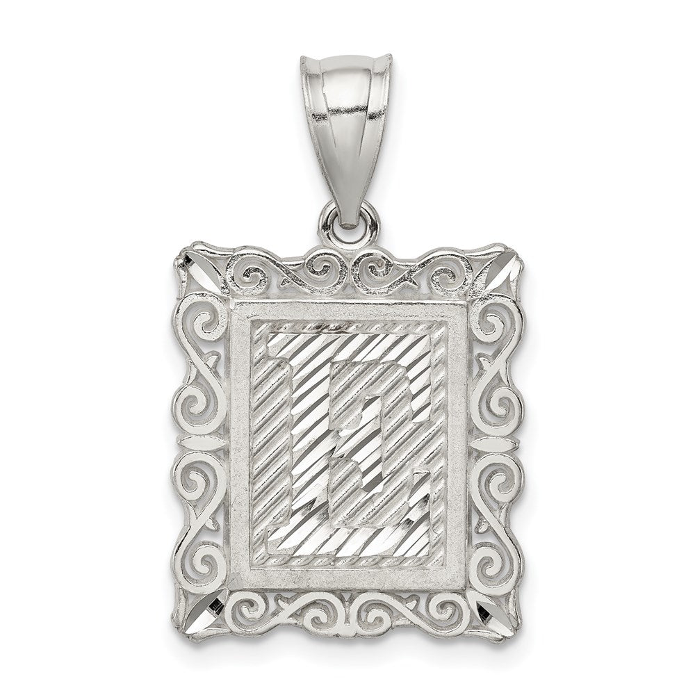 Solid;Casted;Polished;Sterling silver;Square;Diamond Cut;Fits up to 4mm