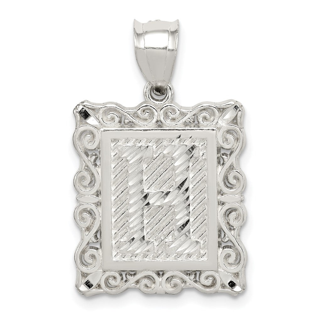 Solid;Casted;Diamond-cut;Polished;Sterling silver;Square;Fits up to 4mm