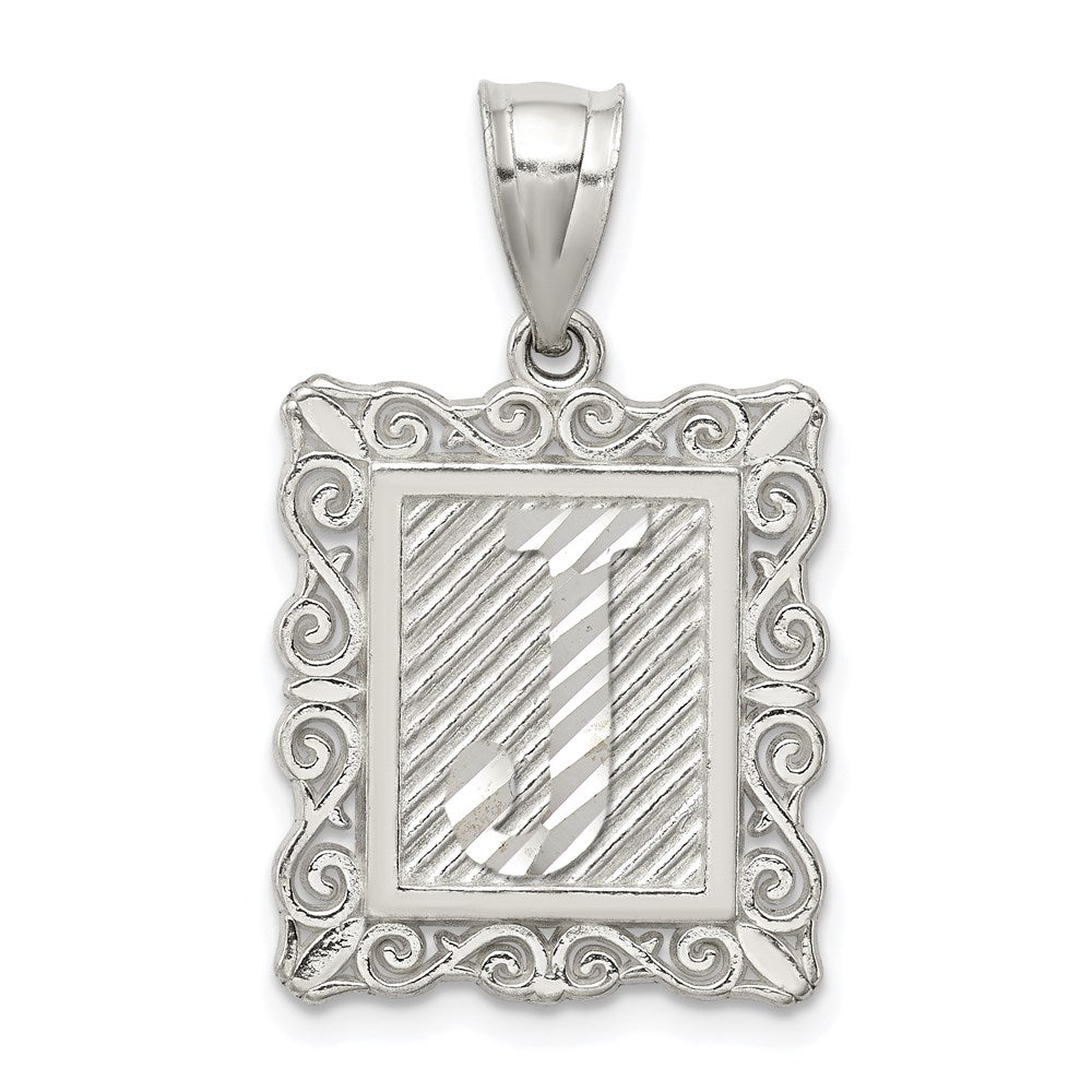 Solid;Casted;Diamond-cut;Polished;Sterling silver;Square;Fits up to 4mm