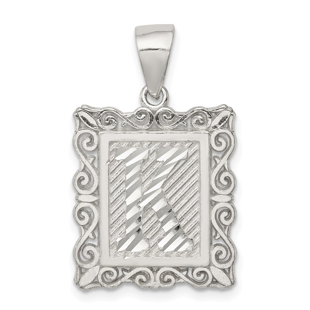 Solid;Casted;Polished;Sterling silver;Square;Diamond Cut;Fits up to 4mm