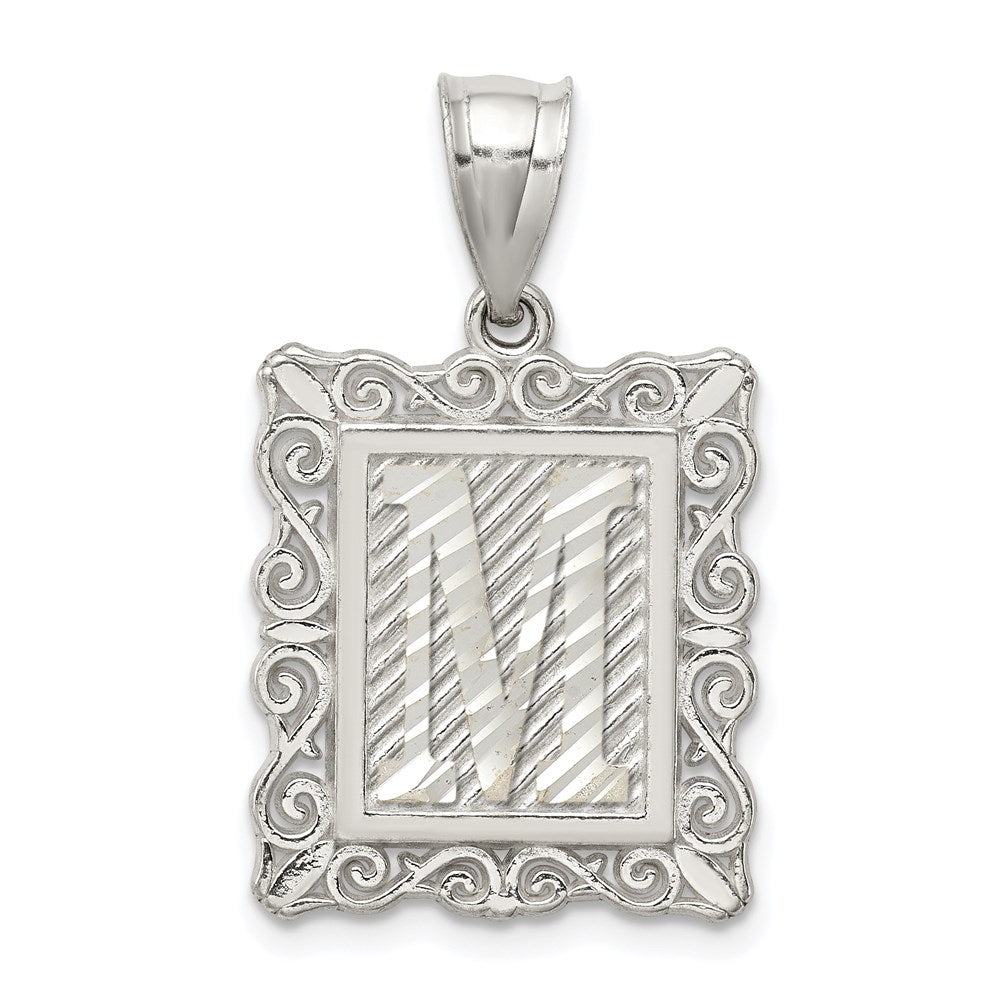 Solid;Casted;Diamond-cut;Polished;Sterling silver;Square;Fits up to 4mm