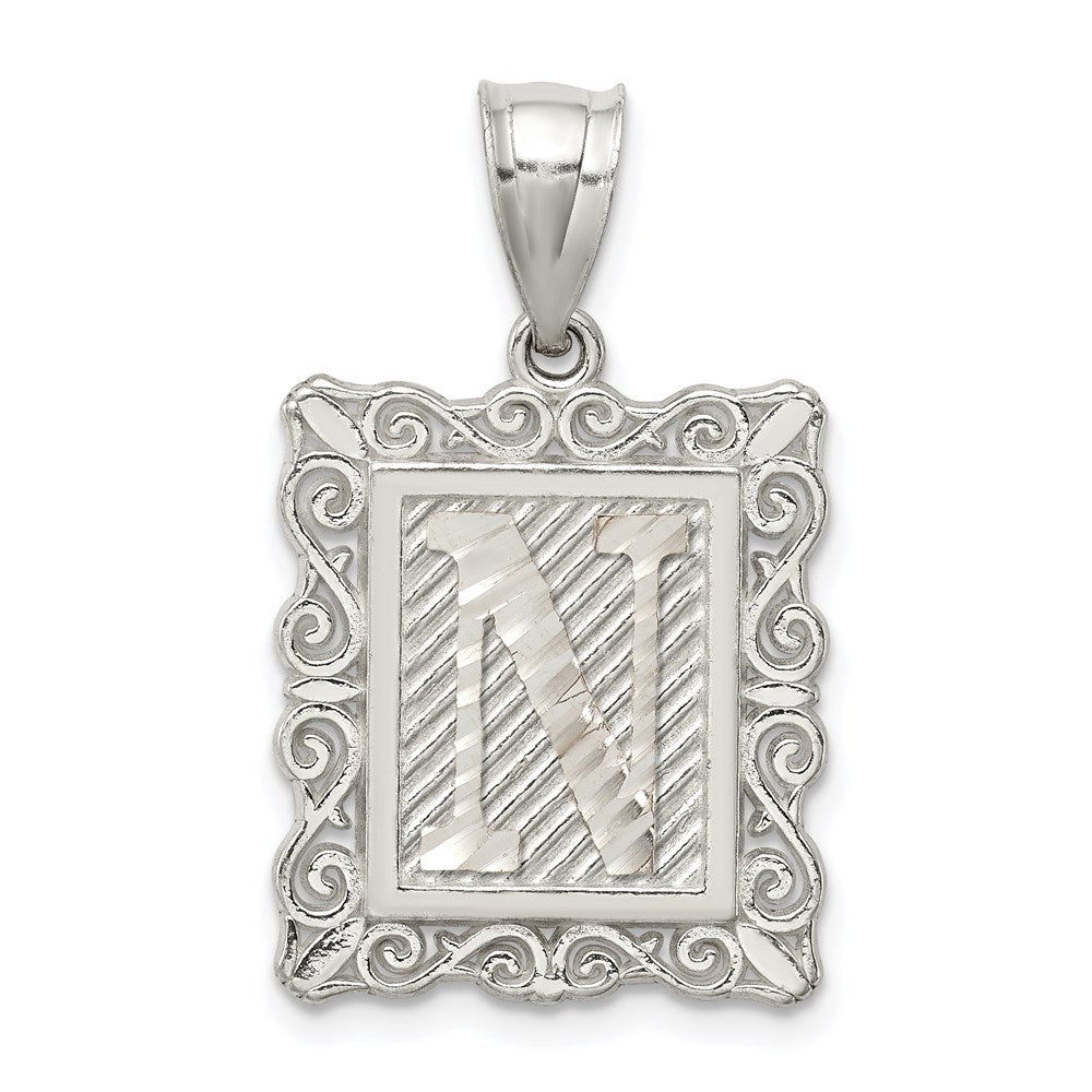 Solid;Casted;Diamond-cut;Polished;Sterling silver;Square;Fits up to 4mm