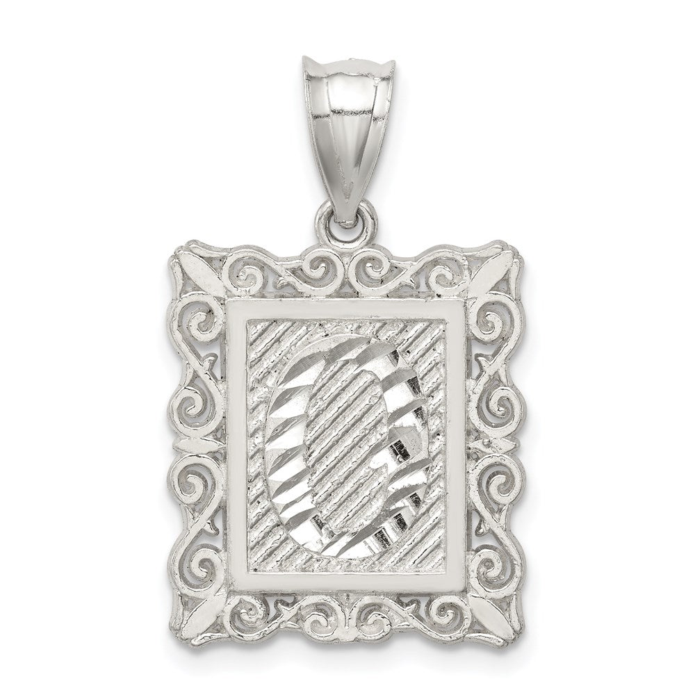 Solid;Casted;Polished;Sterling silver;Square;Diamond Cut;Fits up to 4mm