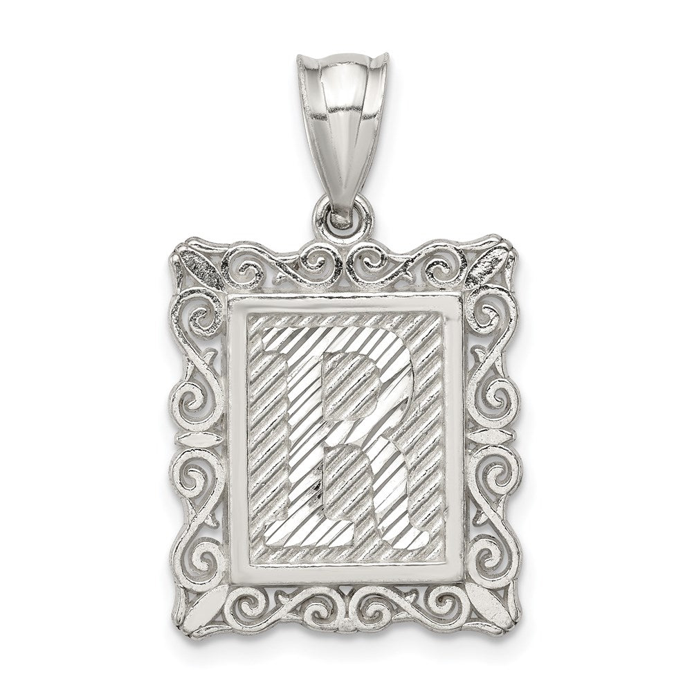 Solid;Casted;Polished;Sterling silver;Square;Diamond Cut;Fits up to 4mm