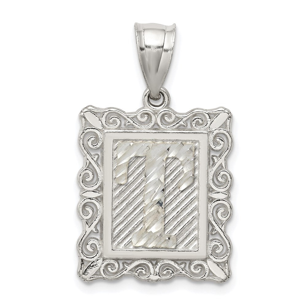 Solid;Casted;Polished;Sterling silver;Square;Diamond Cut;Fits up to 4mm