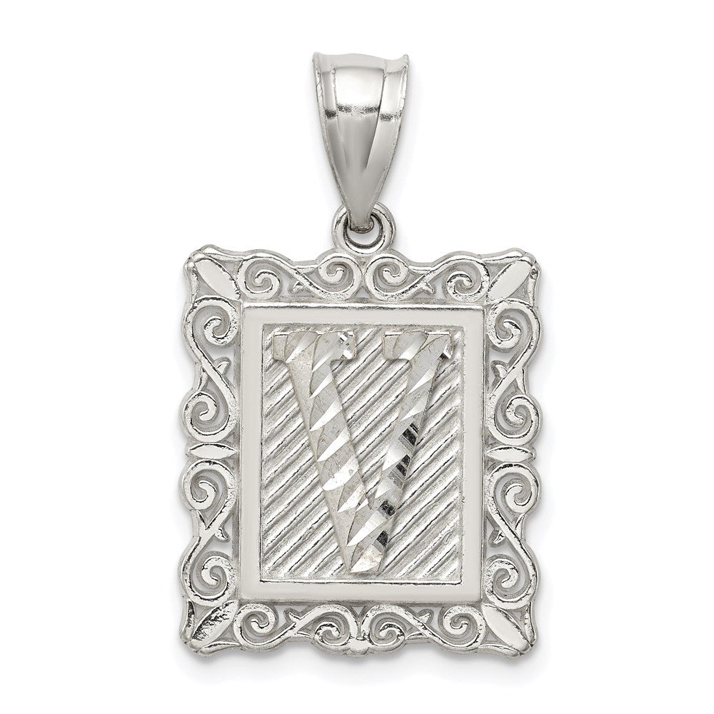 Solid;Casted;Polished;Sterling silver;Square;Diamond Cut;Fits up to 4mm