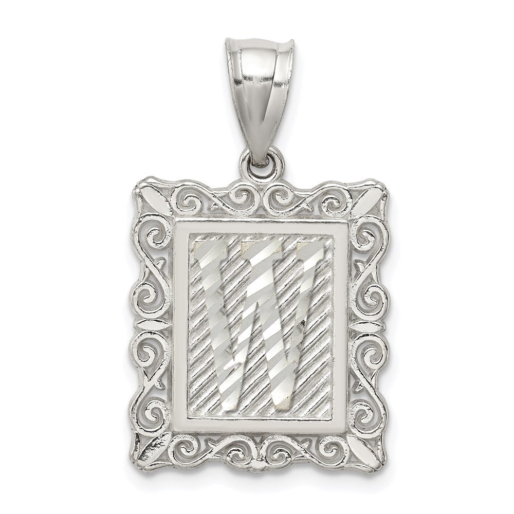 Solid;Casted;Polished;Sterling silver;Square;Diamond Cut;Fits up to 4mm