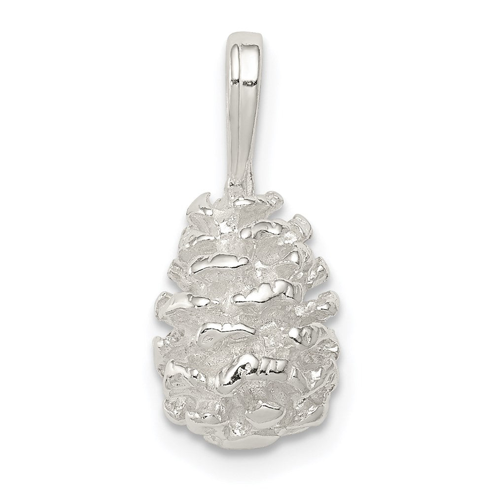 Solid;Casted;Polished;3-D;Sterling silver