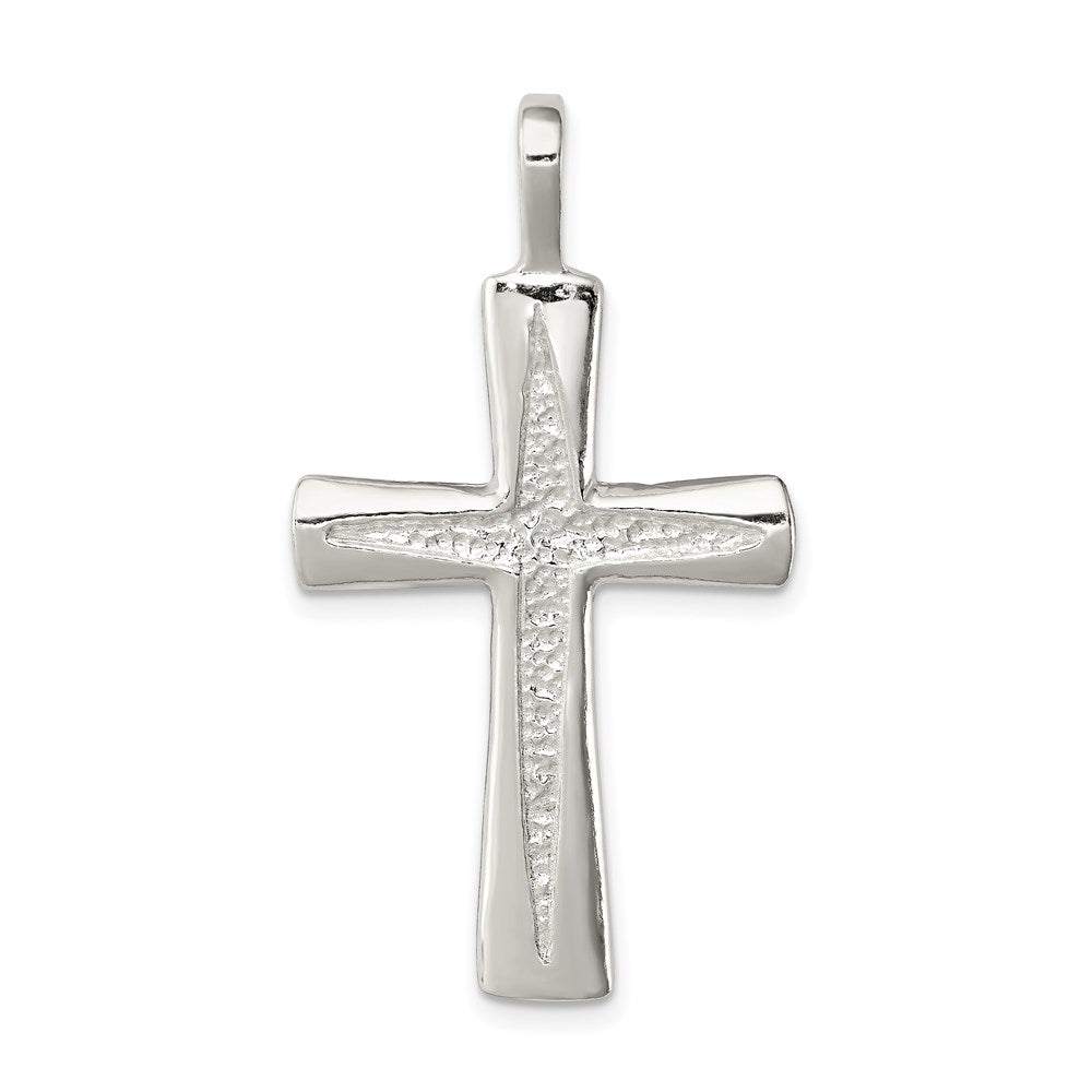 Solid;Casted;Polished;Open back;Sterling silver;Textured;Fits up to 4mm