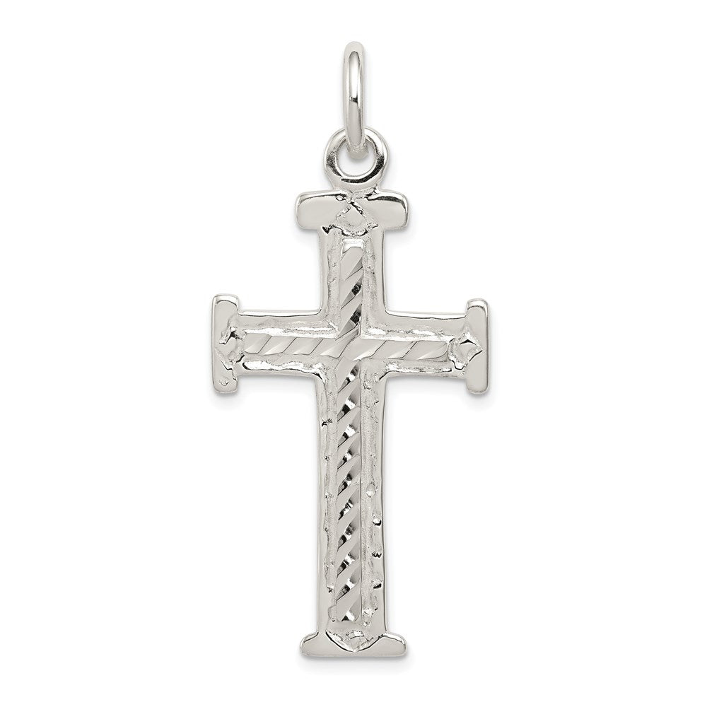 Solid;Casted;Diamond-cut;Satin;Sterling silver;Textured