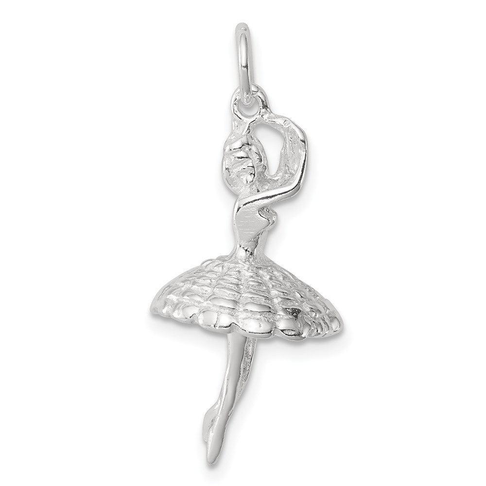 Solid;Casted;Polished;3-D;Sterling silver