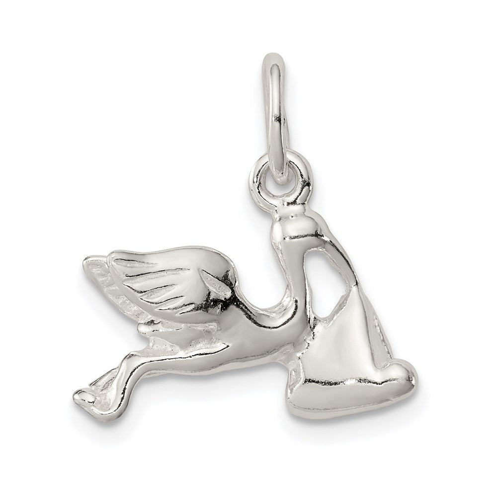 Solid;Casted;Polished;3-D;Sterling silver