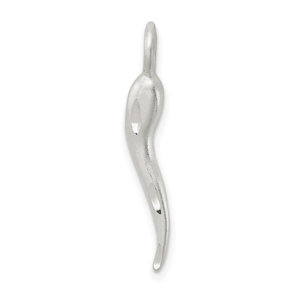 Solid;Casted;Diamond-cut;Satin;3-D;Sterling silver;Fits up to 3mm